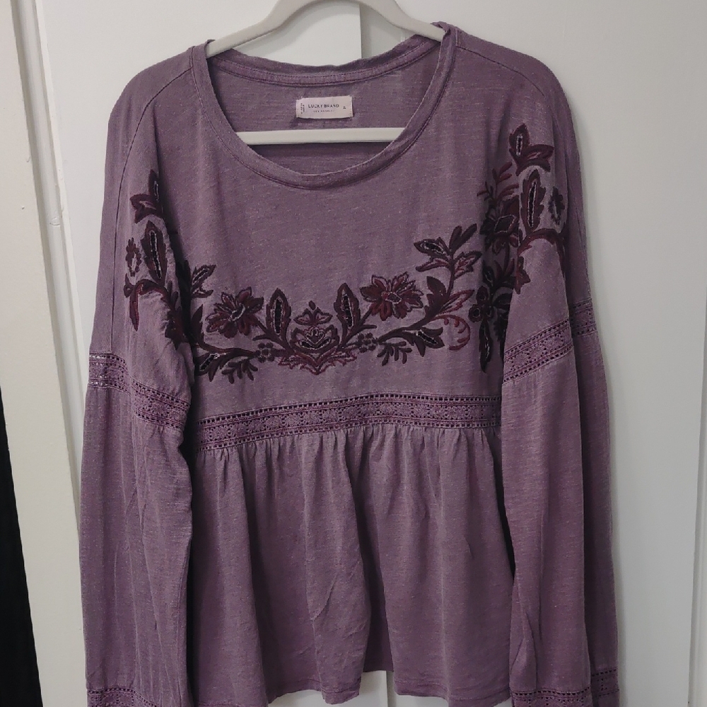 Sundance Soft Knit top with embroidery.